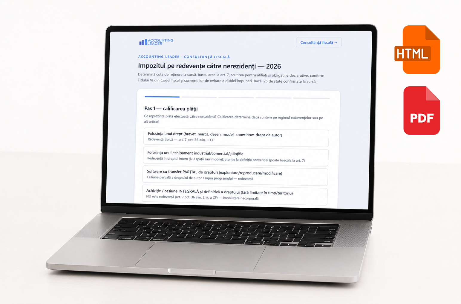 Redevențele: impozitul pe venitul nerezidenților- Fisier de Lucru Fiscal + Newsletter